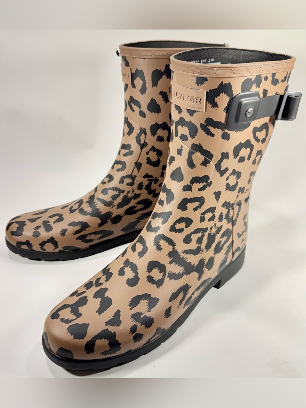 Hunter Original Leopard Print Refined Short Rain Cheetah Boot Women’s Size 9